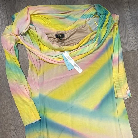 NWT! AFRM Long-Sleeve Off-The-Shoulder Mesh Maxi Dress - Size 1X ☁️ - Picture 5 of 6